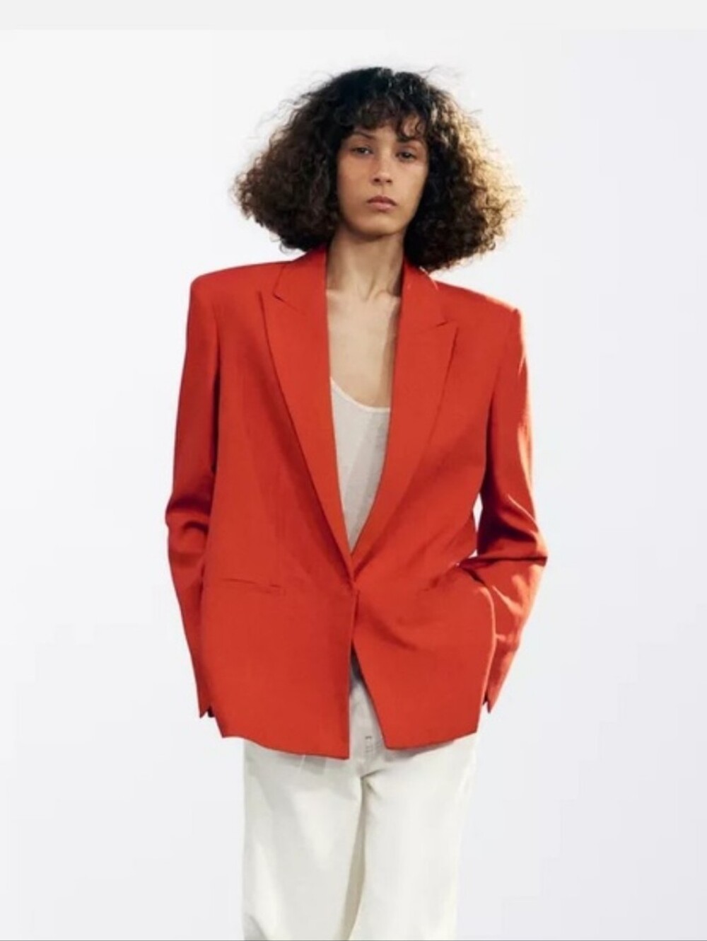 Zara Orange-Red Oversized Blazer
